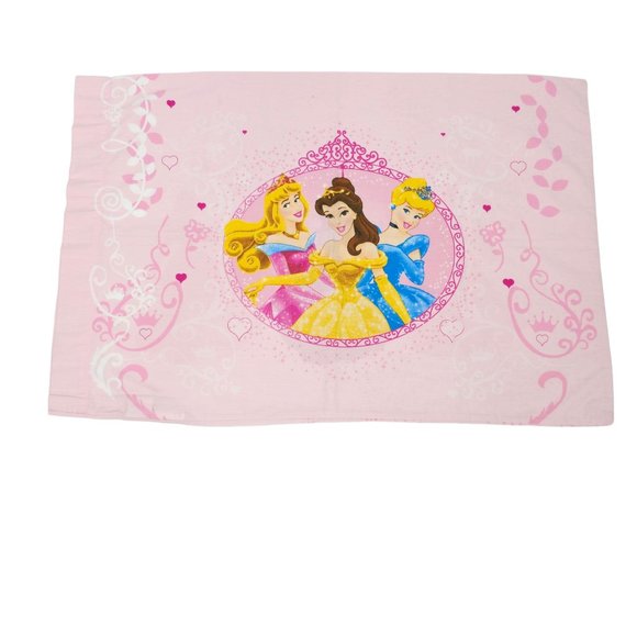 Disney Princess Sheet Set Twin 2011 3pc Girls Pink Heart Aurora Belle Cinderella - Picture 2 of 10